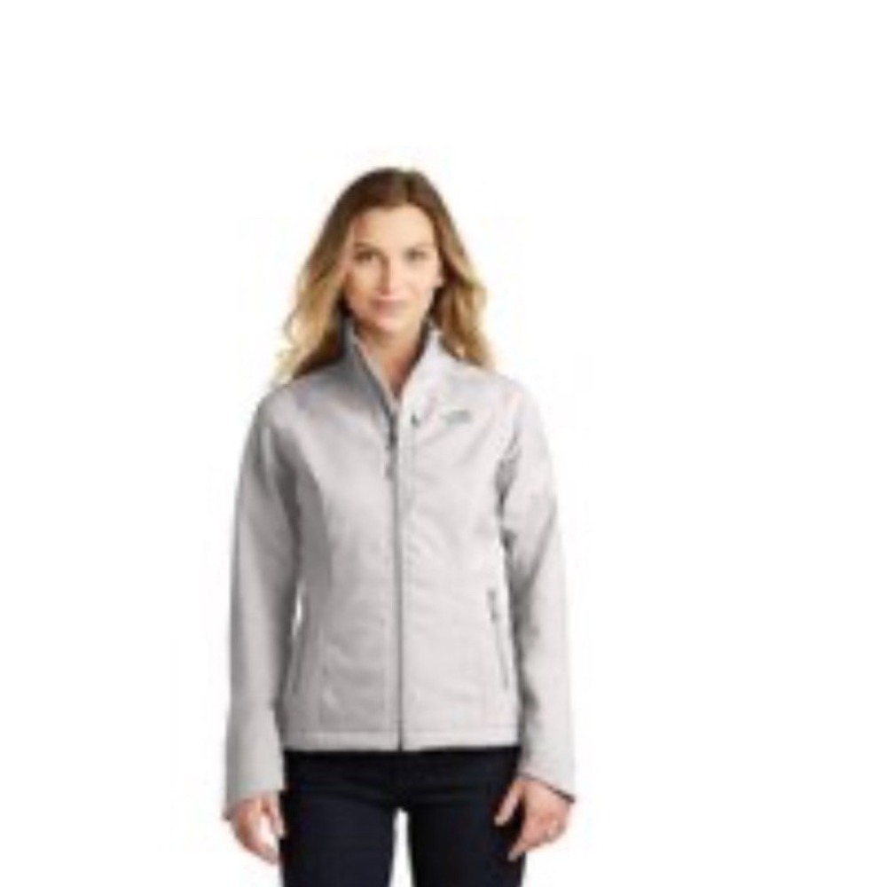 The North Face Athletic Jacket Cream Gray Womens SZ-L full Zip Pockets Casual